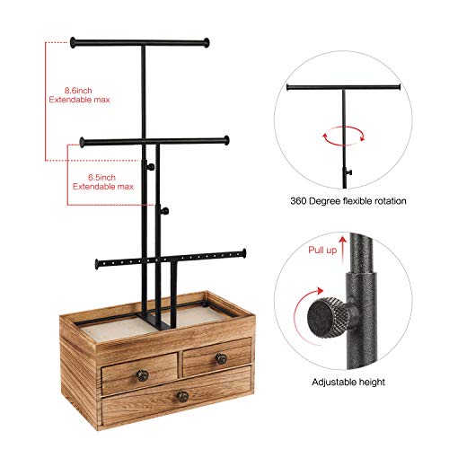 3 Tier Jewelry Metal Tree Stand Organizer