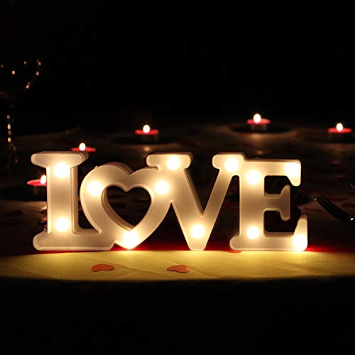 Decoration for Valentines Day – Marquee Light Up Signs – (White)