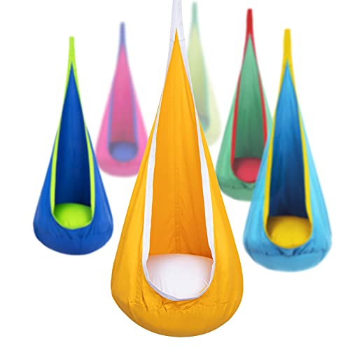 Hanging Hammock Chair with Inflatable Pillow- Max 176 LBs