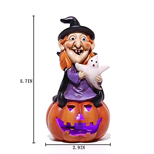 5.7-inch Resin Halloween Pumpkin Decoration, w/ LED Lights