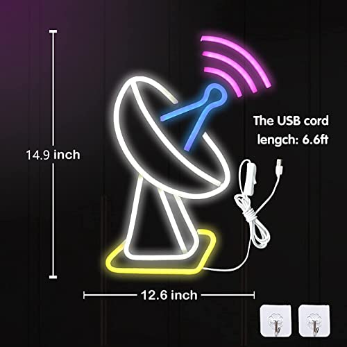 Radar Neon Light w/ Switch ON/Off Alien Light Up Signs for Home Decor