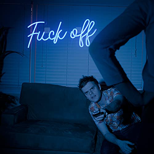 Neon Sign Fuck Off Blue Neon Lights for Wall Decoration USB/Switch Operated