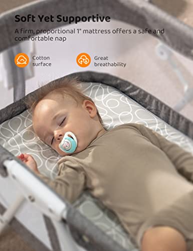 3 in 1 Portable Baby Bassinets, Rocking Cradle Bed, Easy Folding Bedside Sleeper Crib up to 33 lb