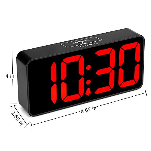 Large Digital Alarm Clock for Visually Impaired - 8.9 Inches Adjustable Alarm Volume
