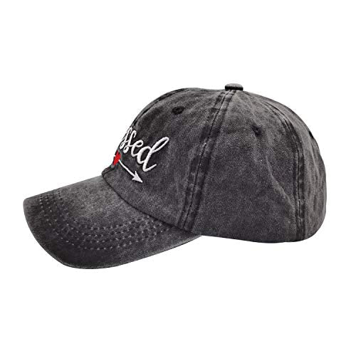 Embroidered Blessed Washed Cotton Baseball Cap for Men/Women