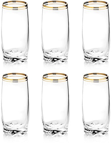 6-Piece Gold Glass Cup Set