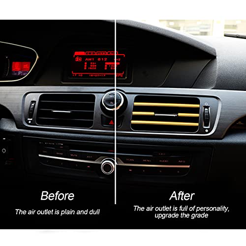 20 Pcs Car Air Conditioner Decoration Strip for Vent Outlet, Universal Waterproof Bendable