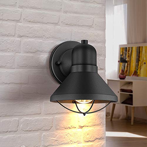 2-Pack Outdoor  Wall Sconce in Powder Coated Finish (Black)