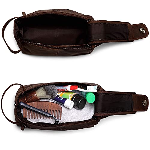 Leather Toiletry Bag - Hygiene Organizer Travel Kit