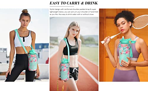 Half Gallon Motivational Water Bottle w/ Sleeve & Strap 64 OZ