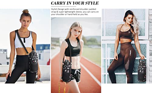 Half Gallon Motivational Water Bottle w/ Sleeve & Strap 64 OZ