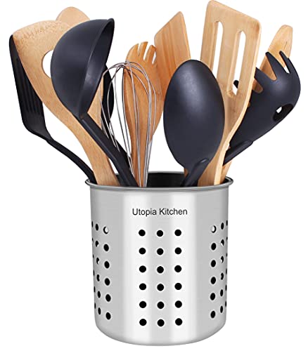 Stainless Steel Cooking Utensil Holder 5 x 5.3 Inches