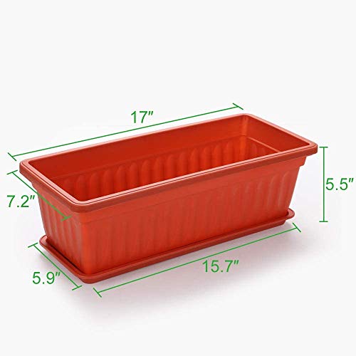 15 Inches Flower Window Box Plastic w/ 15 Pcs Plant Labels