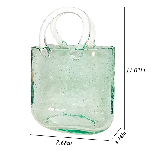 Vase for Flowers Clear Glass Bag Vase Unique Flower Vase Decorative Fish Bowl Handbag Cute Vase Bubble