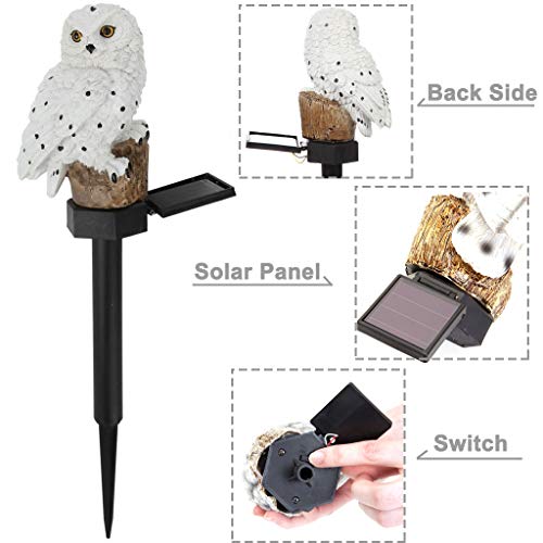 Solar LED LIghts Decorative Resin Owl Solar w/ Stake