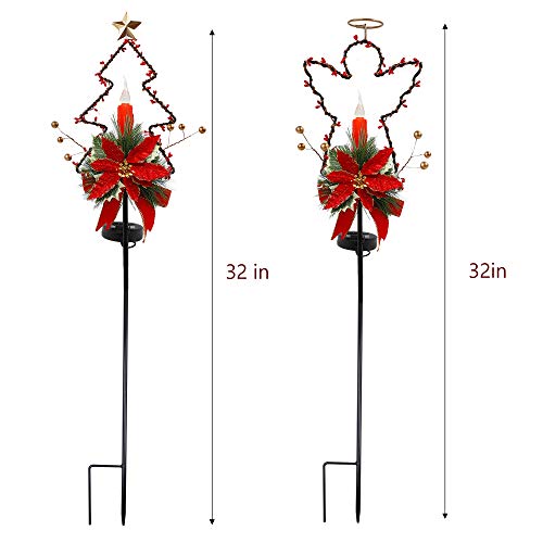 2 Sets Solar Christmas Yard Decorations