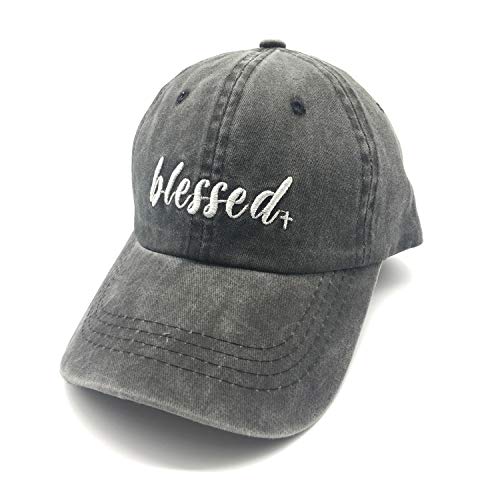 Embroidered Blessed Washed Cotton Baseball Cap for Men/Women