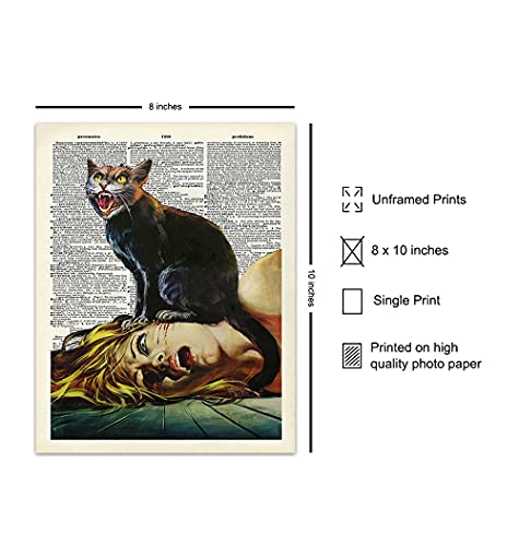 Cat Horror Movie Wall Art Creepy Gothic Goth Scary Movie Poster