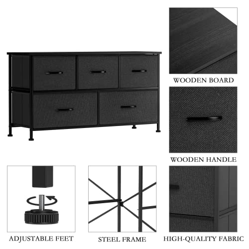 TV Stand with Storage & 5 Drawers