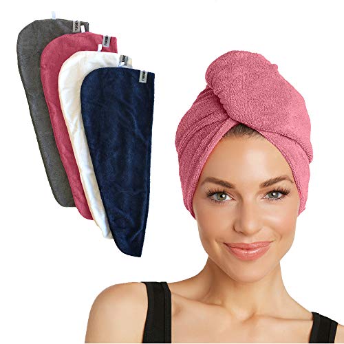 4 Pack Twist Microfiber Hair Towel Wrap for Women & Men