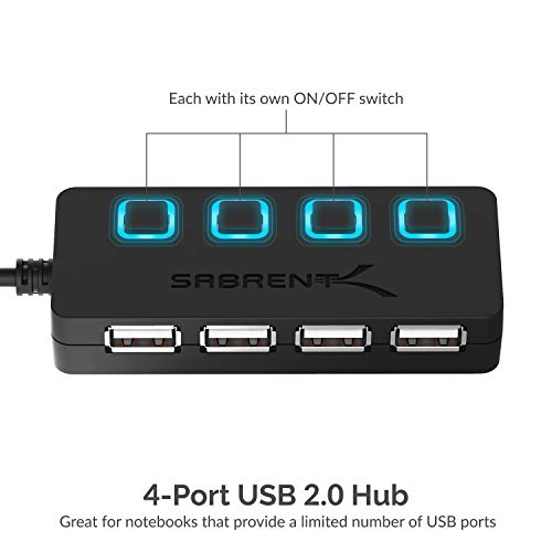 4-Port USB 2.0 Data Hub w/ Individual LED