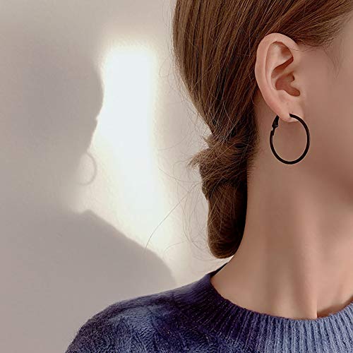 Big & Small Thin Hoop Earrings set for Women,Stainless Steel Hypoallergenic