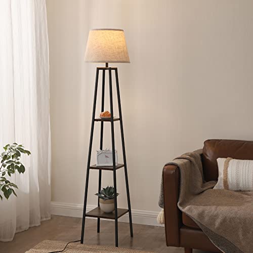 65" Farmhouse Floor Lamp w/ 3 Tiers Shelves