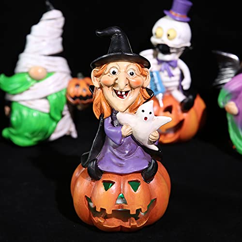 5.7-inch Resin Halloween Pumpkin Decoration, w/ LED Lights