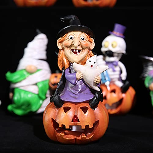 5.7-inch Resin Halloween Pumpkin Decoration, w/ LED Lights