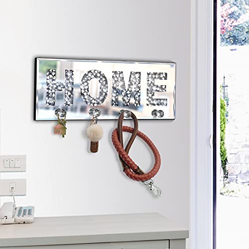 Crush Diamond Mirrored Plaque Sign for Wall Decor & Key Holder