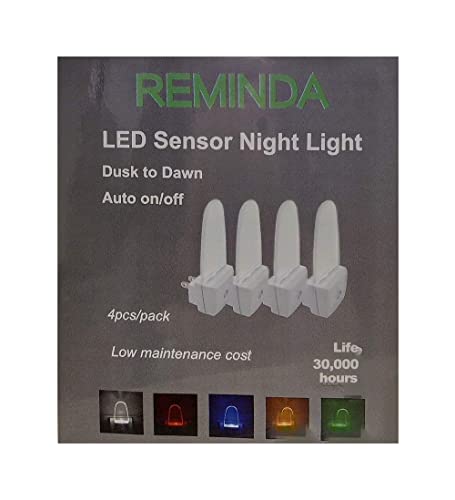 4 Pack Plug in LED Night Light with Dusk to Dawn Sensor