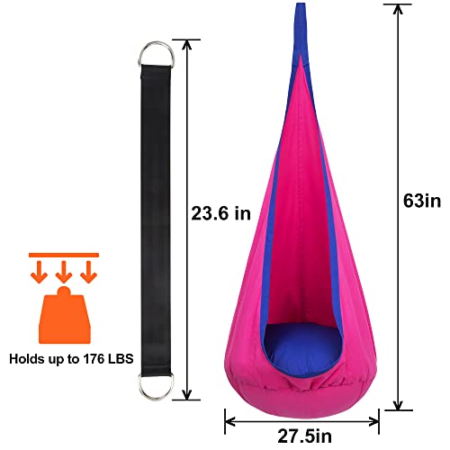 Hanging Hammock Chair with Inflatable Pillow- Max 176 LBs