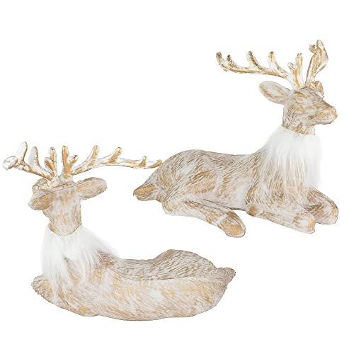 2 Pcs Glitter Reindeer Christmas Decoration