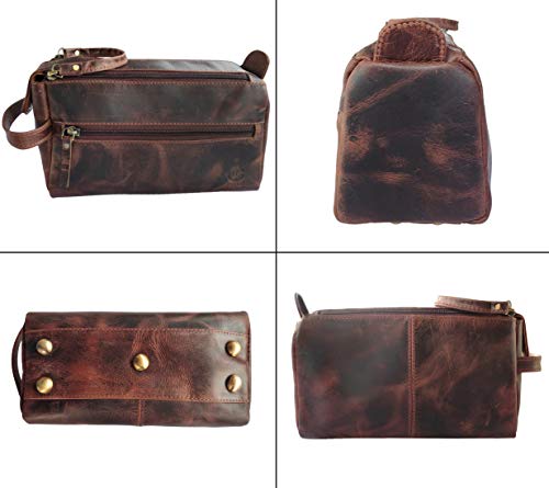 Leather Toiletry Bag - Hygiene Organizer Travel Kit