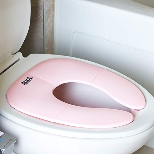 Folding Travel Potty Seat for Boys & Girls, Fits Round & Oval Toilets, Non-Slip Suction Cups, w/ Travel Bag