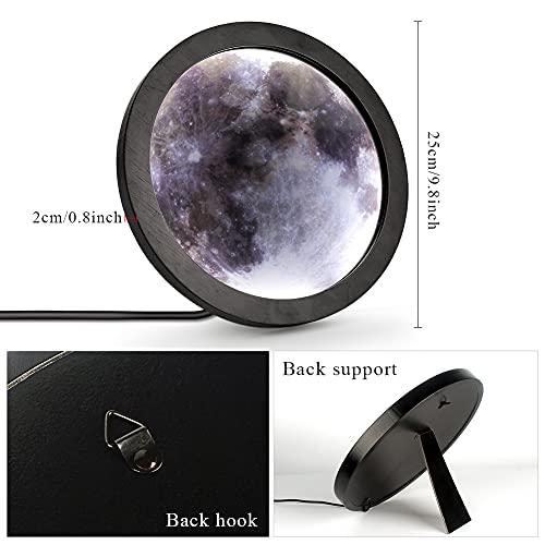 Round Wall Mirror w/ 3 Brightness LED Lights & 3 Effect Mode, Standing or Wall-Mounted