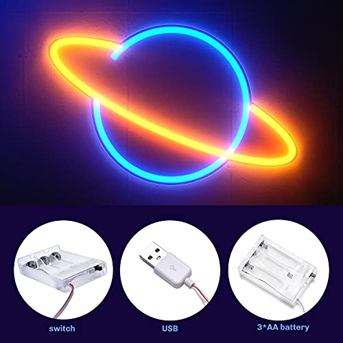 Planet Acrylic Neon Light Sign for Wall Decoration, Battery or USB Powered