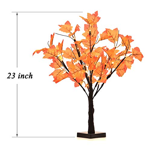 Lighted Artificial Fall Maple Tree-23-Inch Battery Operated