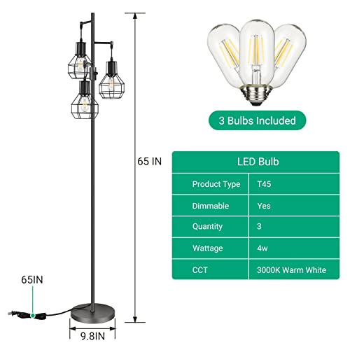 Standing Lamp w/ 3 Adjustable Heads