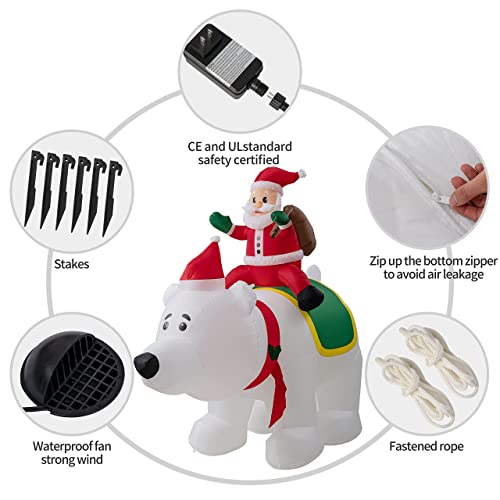 Christmas Inflatables Gingerbread Man with Gift Boxes, LED Inflatable Decoration for Outdoor Indoor Holiday