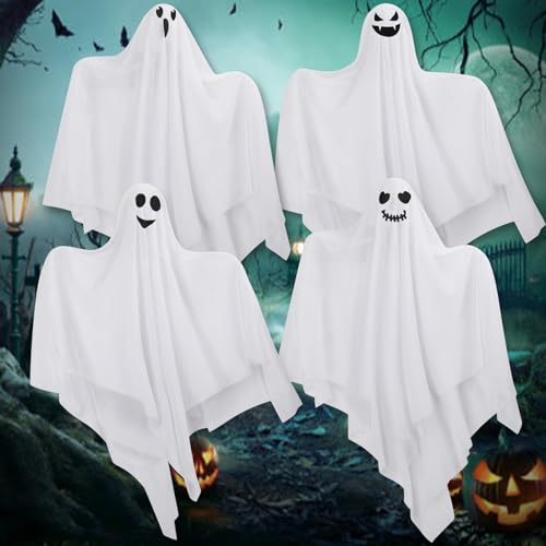 Halloween Hanging Ghost Outdoor Decorations,  Cute Hanging Ghosts Halloween Decor Outdoor,