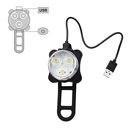 USB Rechargeable Bike Light Set,Super Bright Front Headlight & Rear LED Bicycle Light