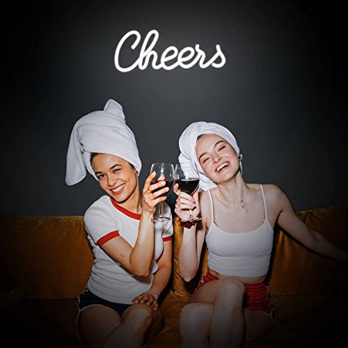 Cheers Neon Sign, LED Neon Light for Wall Decor, USB Powered- White