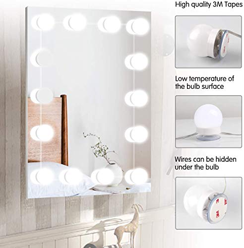 Hollywood Led Vanity Lights Strip Kit, w/ 14 Dimmable Light Bulbs for Full Body Length Mirror