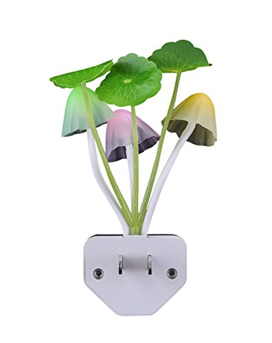 Sensor Led Night Light, Color Changing Plug-in Mushroom Dream Bed Lamp