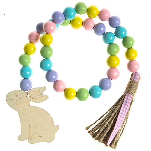 Easter Wood Bead Garland for Easter Decor