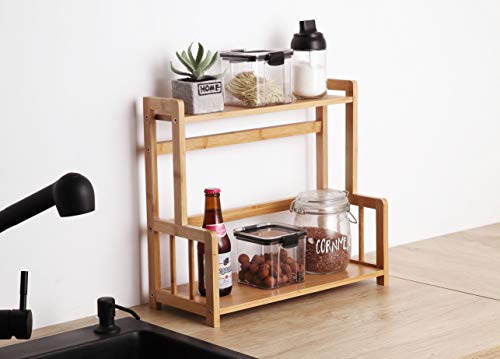 Bamboo Spice Rack Storage Shelves-2 & 3 Tier