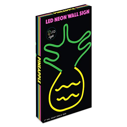 17” x 10” inch LED Neon ‘Yellow & Green Pineapple’ Wall Sign for Cool Light, Wall Art Home Decoration