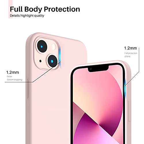 Compatible with iPhone 13 Case 6.1, Slim Liquid Silicone 3 Layers Full Covered Soft Gel Rubber Case Cover
