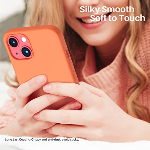 Compatible with iPhone 13 Case 6.1, Slim Liquid Silicone 3 Layers Full Covered Soft Gel Rubber Case Cover
